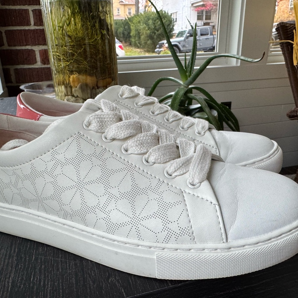 Kate Spade White Floral Pattern Sneakers